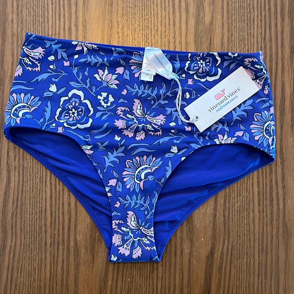 NWT Vineyard Vines Floral High Waist Bikini Ocean Reef Size XXS